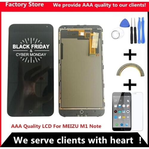 Q&Y QYJOY AAA Quality LCD+Frame For MEIZU M1 NOTE Lcd Display Screen Replacement For MEIZU M1 NOTE Digiziter Aseembly