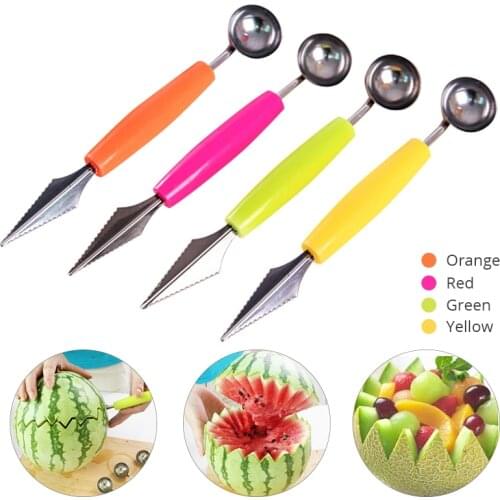 1Pcs Creative Fruit Carving Knife Watermelon Baller Ice Cream Dig Ball Scoop Spoon Baller DIY Assorted Cold Dishes Tool