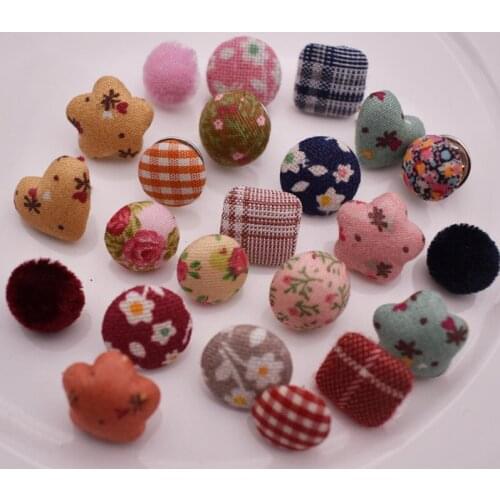 10pcs/Bag Fabric Button Anti-Glare Buckle Brooch Concealed Buckle Free Sewing Button Nail Buckle Cardigan Collar Brooch Decorate