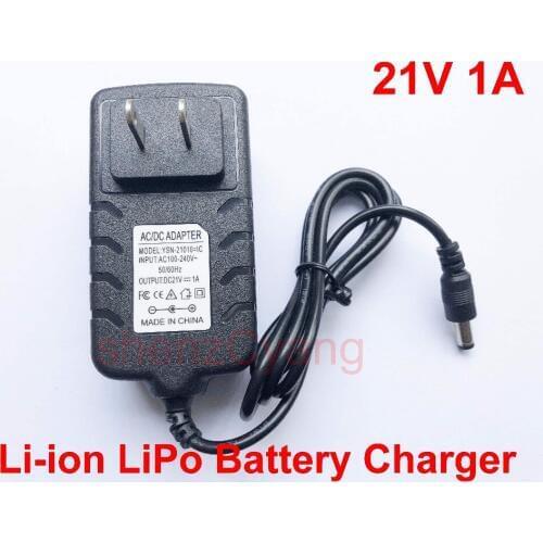 100PCS High quality 21V 1000mA 1A Universal AC DC Power Supply Adapter Wall Charger US 21V1A For lithium battery