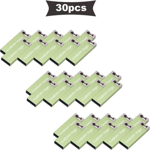 30pcs/lot Popular USB Flash Drive 4GB 8GB 16GB 32GB Metal Pendrive 64GB USB 2.0 Memory Stick Pen Drive High Speed U Disk Cle Usb