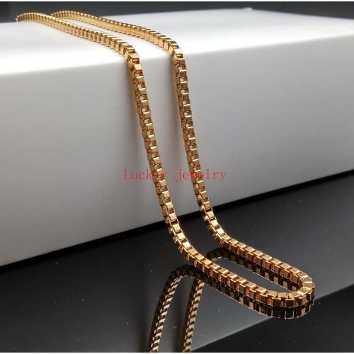 5pcs in bulk Gold stainless steel box- Link Chain Necklace for women Fashion Jewlery Thin 2mm 21.6