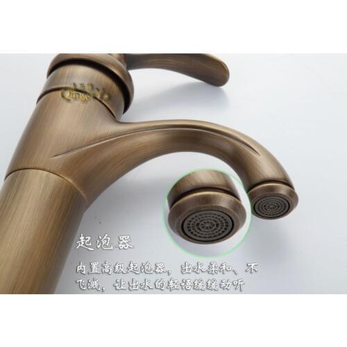 8814 money supply faucet antique copper basin faucet heightening whole European copper retro faucet