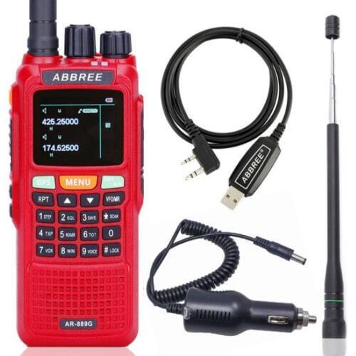 ABBREE AR-889G GPS 10Watts High Power Cross Band Repeater Walkie Talkie Dual Band 10km Long Range Ham CB Portable Two Way Radio