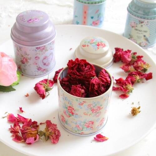 British Style Flower Sugar Coffee Tea Tin Metal Storage Jar Container Candy Sealed Cans Box Wholesale