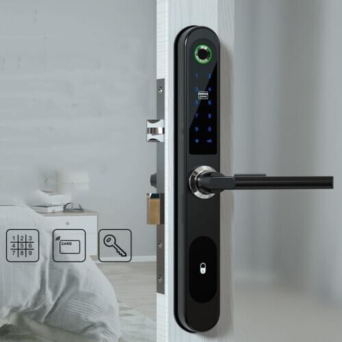 Smart Fingerprint Door Lock Key Password RFID Door Lock For Office Apartment Business Use Handle Free Reversible