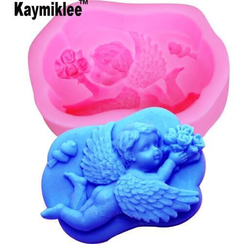 S108 Angel Baby Silicone Soap Mold Fondant Molds Cake Decorating Tools Chocolate Gumpaste Moulds Cake Border Decoration Mould