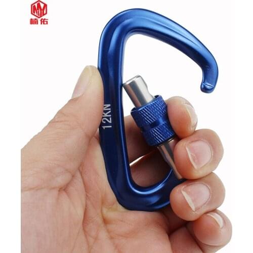 Aviation Aluminum Alloy Outdoor Carabiner 12KN Multifunctional Quick Lanyard Sliding Buckle Rock Climbing Safety Hook