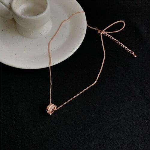 Classic Simple Irregular Hollow Metal Column Pendent Necklace Korean Alloy Cylinder Necklace for Women Girls Collar Neck Jewelry