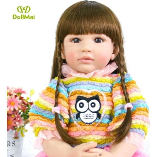 Princess Sue Doll toys 24 inch silicone vinyl reborn baby doll fashion bebe reborn toddler girl dress up bonecas toy gift