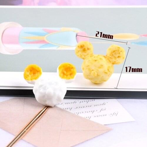 20Pcs Miniature Cartoon Popcorn Flat back Resin Cabochons Simulation Fake Food Scrapbooking for Phone Deco DIY Jewelry Making