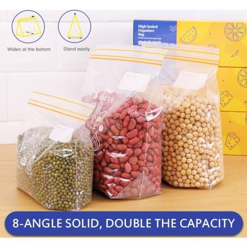 S/M/L Reusable Sealed Fresh-keeping Bag Freezing Heating Food Saran Wrap Storage Bag PE Zipper Bags Home Kitchen Accessories