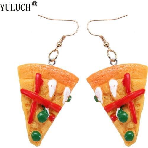 YULUCH Trendy Style Pizza Hamburger Dumplings Egg Doughnut Drop Earrings For Lovely Earrings For Girls Party Prom Gifts Jewelry