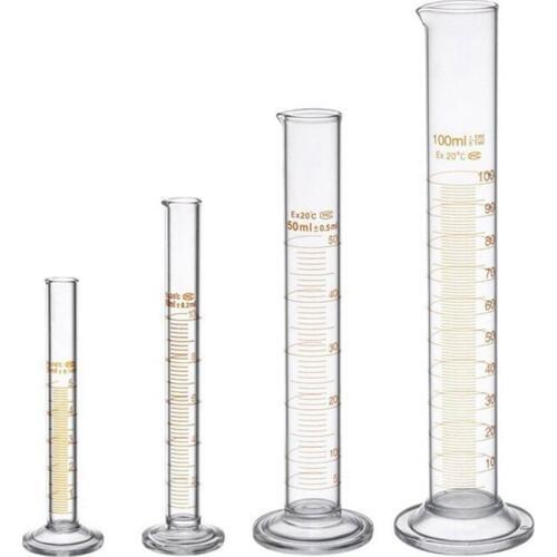 Thick Glass Graduated Measuring Cylinder Set 5ml 10ml 50ml 100ml Glass with Two Brushes