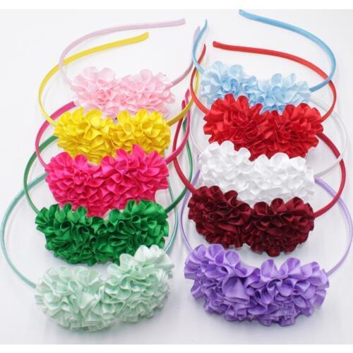 Sweet Colors Flowers Hairband For Girl Cute Silk Floral Hair Bands Kids Hair Bow Headband Hair Accessories For Women