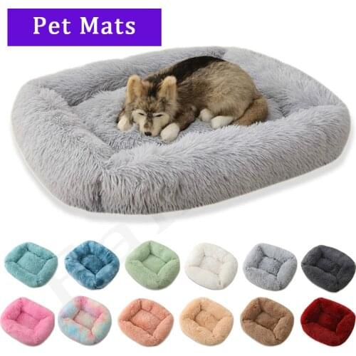 Wholesale Plush Square Pet Beds For Small Medium Large puppy Super Soft Winter Warm Sleeping Mats For Dogs Cats Pet Supplies