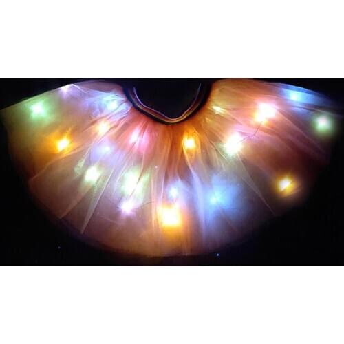 Orange lingting LED light Swan Lake Noctilucan Light LED ballet skirt fluorescent performance clothing Dance Costume cloth USA