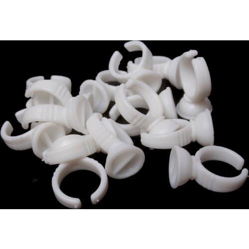 Pro 50 pcs Disposable Eyelash Extension Glue Rings Holder Style Dual Sided Holder