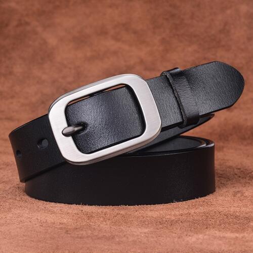Elifashion Leather Pure Cowskin Belt Square Buckle Pin Buckle Casual Simple All-match student Tide Jeans Belt Fashion For Women
