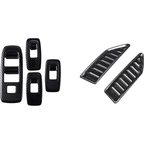 Air Outlet Vent on the Dashboard Cover for Ford Ranger / Everest 2015-2021 & Carbon Fiber Window Lift Switch Panel Cover