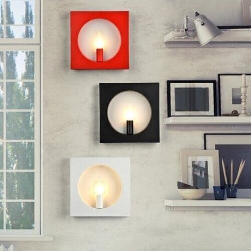 Simple Style Square Iron Wall Sconce Modern LED Wall Light Fixtures For Bedroom Bedside Wall Lamp Home Lighting Lampara