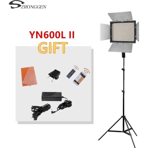 Yongnuo YN600L II YN600L II 600 LED video light panel 3200-5500K photography set + tripod + adapter