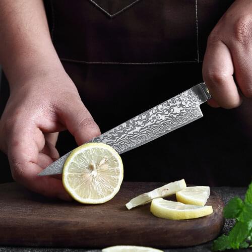 XITUO 6 in slicing knife japanese kitchen knives 67 layers damascus steel chef knife Sharp Santoku Cleaver Slicing Utility Tools