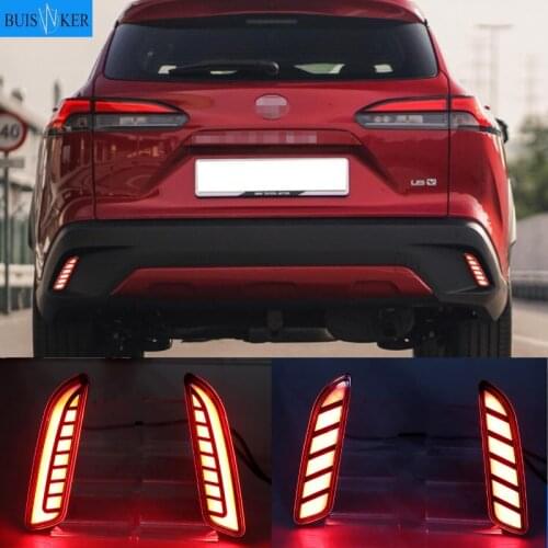 2021~2022y car bumper tail light corolla cross taillight Reversing Brake LED car accessories Taillamp corolla rear light fog