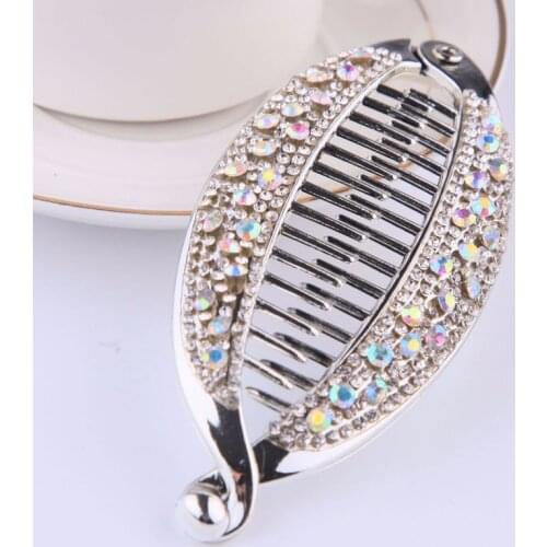 Crystal Rhinestone Fish Shape Hair Claw Clips Hair Jewelry Banana Barrettes Hairpins Hair Accessories for Women DIY Hair Styling