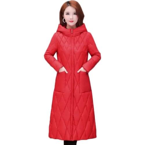 Women Winter Jacket And Coat Slim Long Women Thick Down Parka Hooded Womens Coat Cotton Padded Jacket For Women Basic Coats 6XL