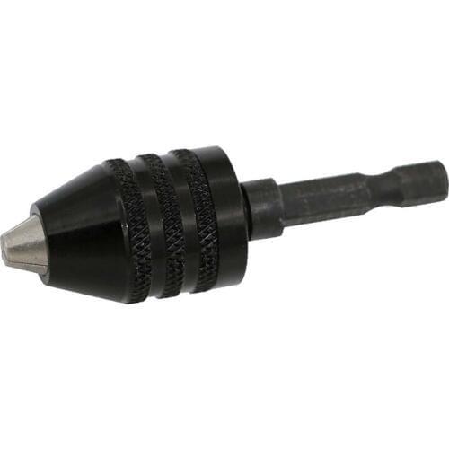 1/4 Inch Hex Shank Keyless Drill Chuck Quick Change Adapter Converter 0.3-6.5MM (Black)