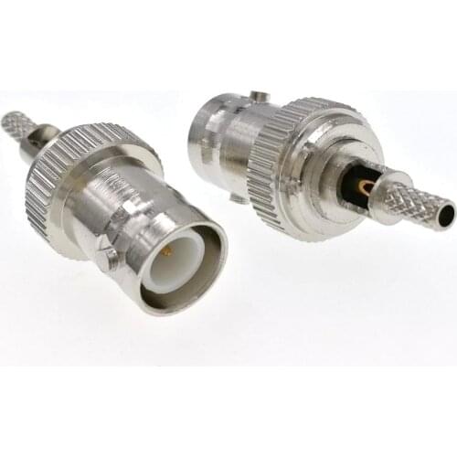 100PCS RP-BNC Crimp Female Jack(Male Pin) Connector for RG316 RG179 RG178 1.13mm 1.37mm Cable