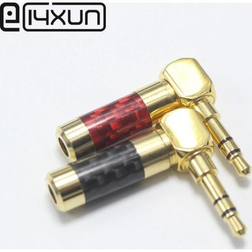 2pcs/lot High Quality 3.5mm 3 Pole Stereo Male Plug Angle 90 Degree Audio Plug Solder Jack Audio Connector