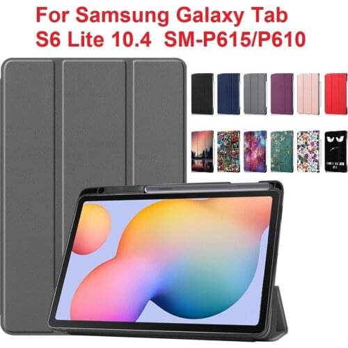 2020 New Case with Pencil holder for Galaxy Tab S6 Lite 10.4'' Tablet shell Protective Cover for P610 P615 SM-P610 SM-P615 Capa