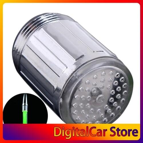 3 Color 7 Colors Changing Glow Light-up LED Kitchen Faucet Shower Tap Novelty Luminous Faucet Nozzle Head Light Bathroom Light