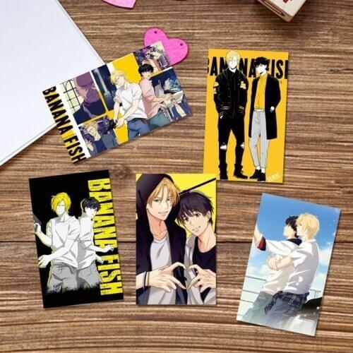 30 Pcs/set BANANA FISH Anime Cartoon Crystal Card Sticker for Bus Card Banana Fish Postcard Photo Card for Fans Collection Gift