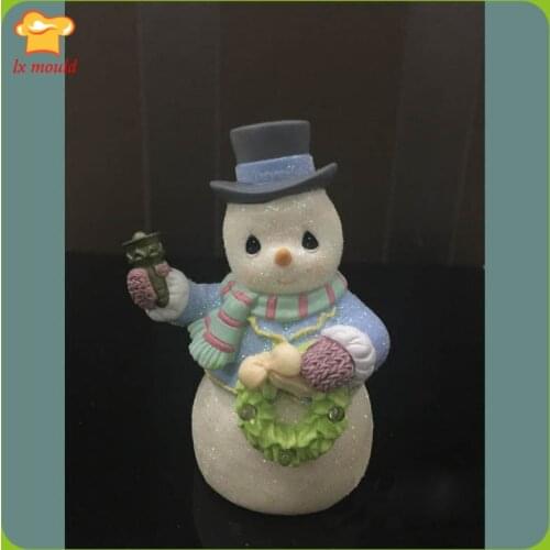 3D Snowman Bell Garland Christmas Moulds Food Grade Silicone Mould Snowman Molds