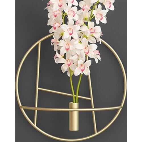 3D Golden Circle Modern Candle Holder Home Decor Metal Wall Hanging Candlestick Embellishment DIY Crafts Decorations
