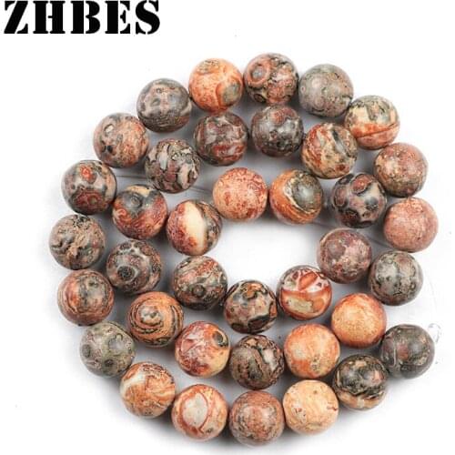 4/6/8/10/12MM Natural Red Leopard Stone Spacers Ore veins Beads For DIY Jewelry Bracelet Making Accessories Round Loose beads