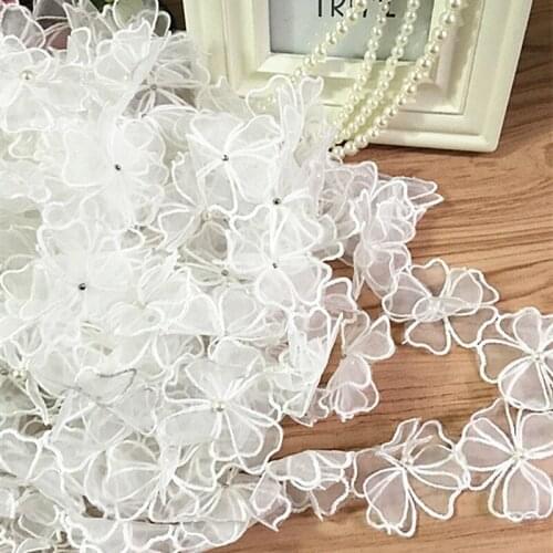 5Y/Lot Organza embroidery double-layer lace wedding decoration home decoration accessories TX988