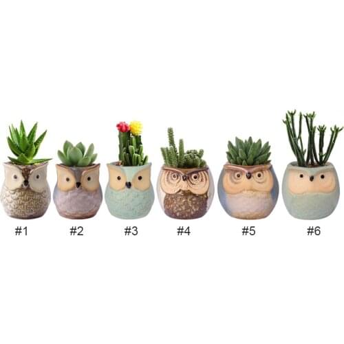 6Pcs Bonsai Cactus Planter Succulent Set Flower Pot Vase Glazed Ceramic Marble Pattern Home Office Decoration Cute Morden Style