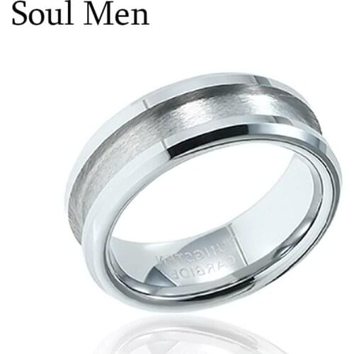 8mm Blank Tungsten Rings for Inlay Customize DIY Jewelry Men Women Special Wedding Band