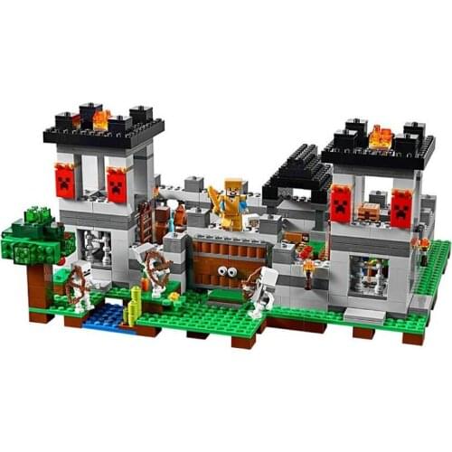 990pcs The Fortress Steve Skeletons My World Mine Sets Building Block with action figures bricks toys for children 21127