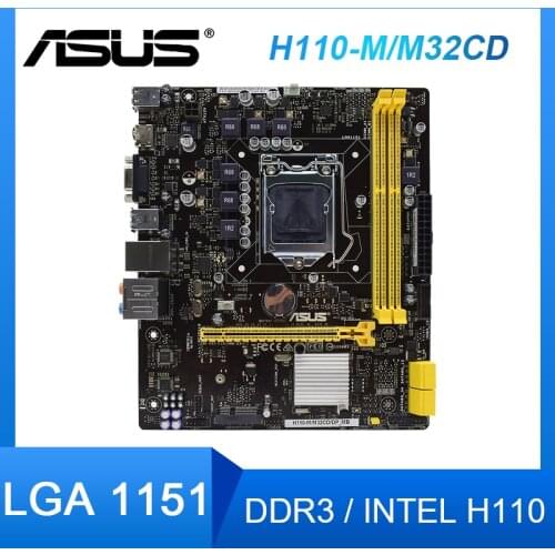 ASUS H110-M/M32CD/DP_MB Intel H110 PC Motherboards LAG 1151 DDR3 USB 3.1 supports 6-7 CPU Processor MicroATX Original Mother