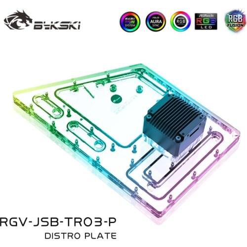 Bykski RGV-JSB-TR03-P Distro Plate For JONSBO TR03 Chassis Case,Waterway Board,Water Cooler For PC Cooling 12V 4PIN/5V 3PIN RGB