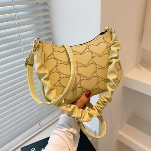 Designer Bag Pleated Underarm Bag Women Tote Bags Solid PU Leather Shoulder Bag Female Designer Handbag Luxury Brand Sac A Main