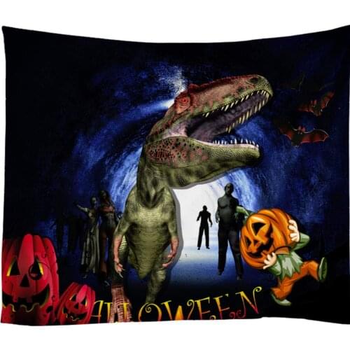 Art Decor Halloween Tapestry Psychedelic Custom Dinosaur Decorative