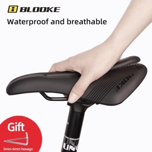 BLOOKE Sports and Leisure Competitive Bicycle Saddle MTB Road Bike Mountain Bike Racing PU Breathable Soft Seat Cushion