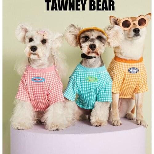 Dog Summer Clothes Ropa Perro Chien Para Bluzy Pet Puppy Z Kapturem Sudaderas Moletom Sweatshirts Designer Candy Plaid T-shirts