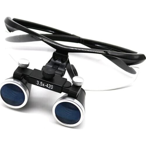 Medical Magnifyning Glasses Galilean Binocular Magnifier 2.5/3.5X420mm Dentistry Surgical Dental Loupes+LED Medical Headlamp